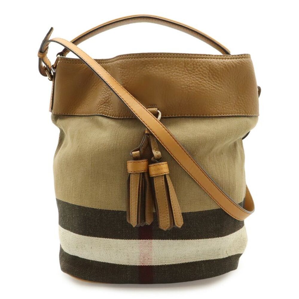 Burberry Ashby Medium Hobo Bag Canvas Leather